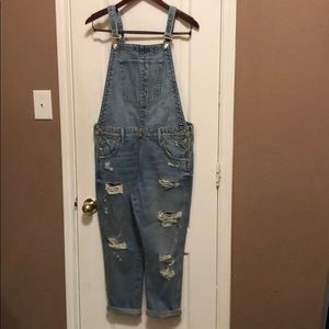 Blue jean overalls